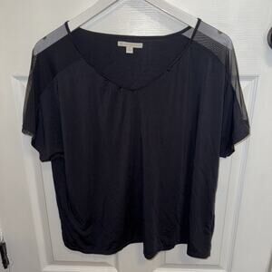 Honeylove Women’s Black Short Sleeve Tee V Neck Lounge Comfort Size XL